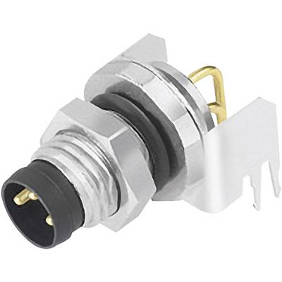 Connettore elettrico metallico multipolare. È cilindrico con fissaggio a vite e isolamento. Adatto per applicazioni tecniche.