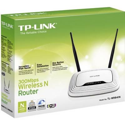 Confezione di un Router Wireless N TP-Link. Sul fronte sono raffigurati il router e le sue caratteristiche come "Velocità Incredibilmente Alta" e "Installazione Facile".