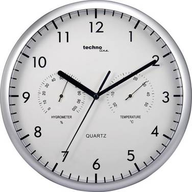 Techno Line WT 650 Quarzo Orologio da parete 26 cm x 26 cm x 26 cm x 26 cm  Argento