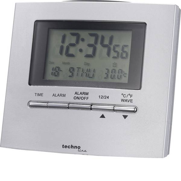 Sveglie - Techno Line WT250 Radiocontrollato Sveglia Argento Tempi di allarme 1 - Sveglie - Techno Line WT250 Radiocontrollato Sveglia Argento Tempi di allarme 1 -