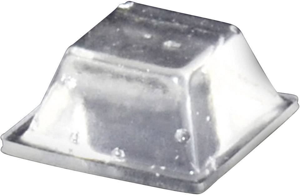 Un blocco metallico color argento a forma quadrata con angoli smussati.