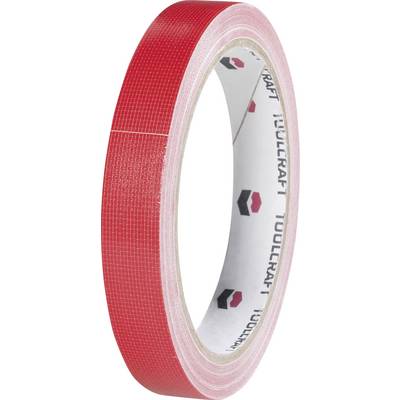Un anello di nastro adesivo rosso e sottile, con il testo "TOOLCRAFT" al suo interno. Sembra robusto e adatto a lavori artigianali.