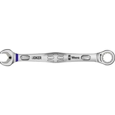Una chiave combinata in argento Wera, modello 'Joker', con elementi antiscivolo e misure metriche '19' e '22'.