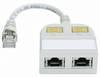 Telegärtner RJ45 Rete Adattatore a Y CAT 5e [2x Presa RJ45 - 1x Spina RJ45] 15.00 cm Bianco