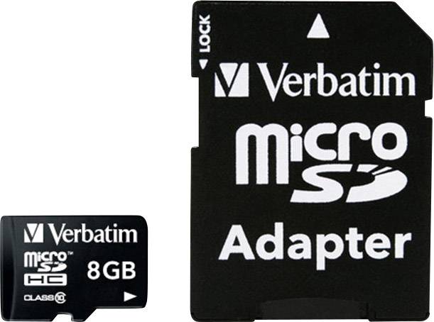 Verbatim MICRO SDHC 8GB CL 10 ADAP Scheda microSDHC 8 GB Class 10 incl. Adattatore SD