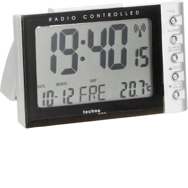Sveglie - Techno Line WT 188 Radiocontrollato Sveglia Argento, Nero Tempi di allarme 1 - Sveglie - Techno Line WT 188 Radiocontrollato Sveglia Argento, Nero Tempi di allarme 1 -
