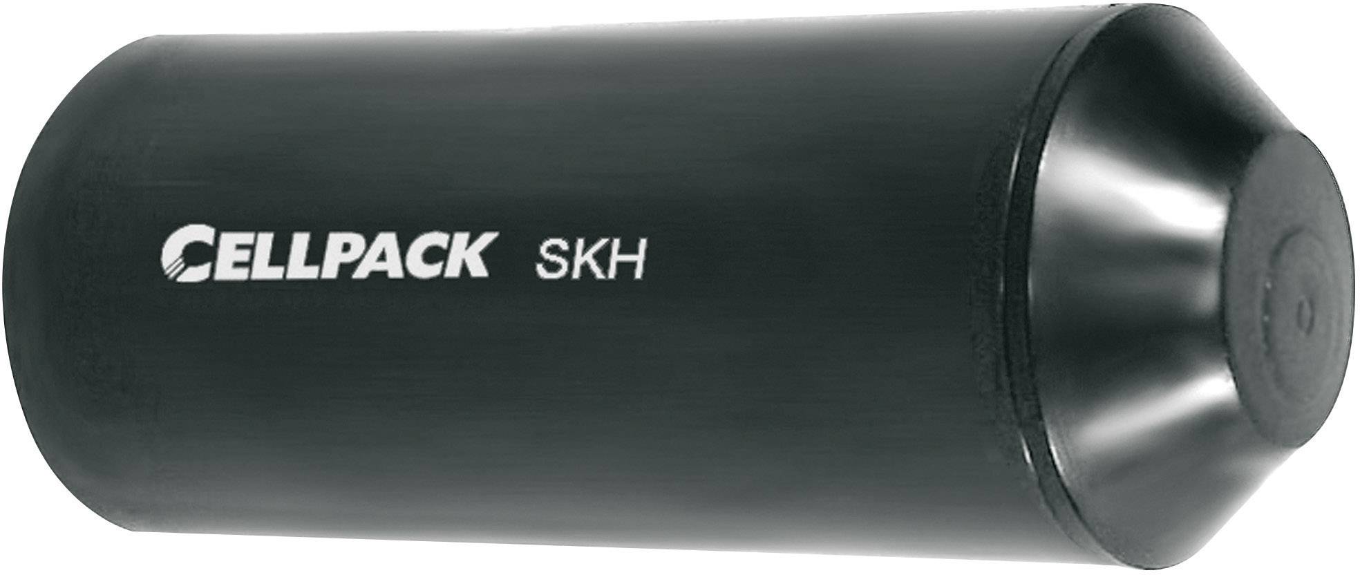 Componente meccanica nera con scritta laterale 'CELLPACK SKH'. Struttura cilindrica, probabilmente un connettore per cavi.