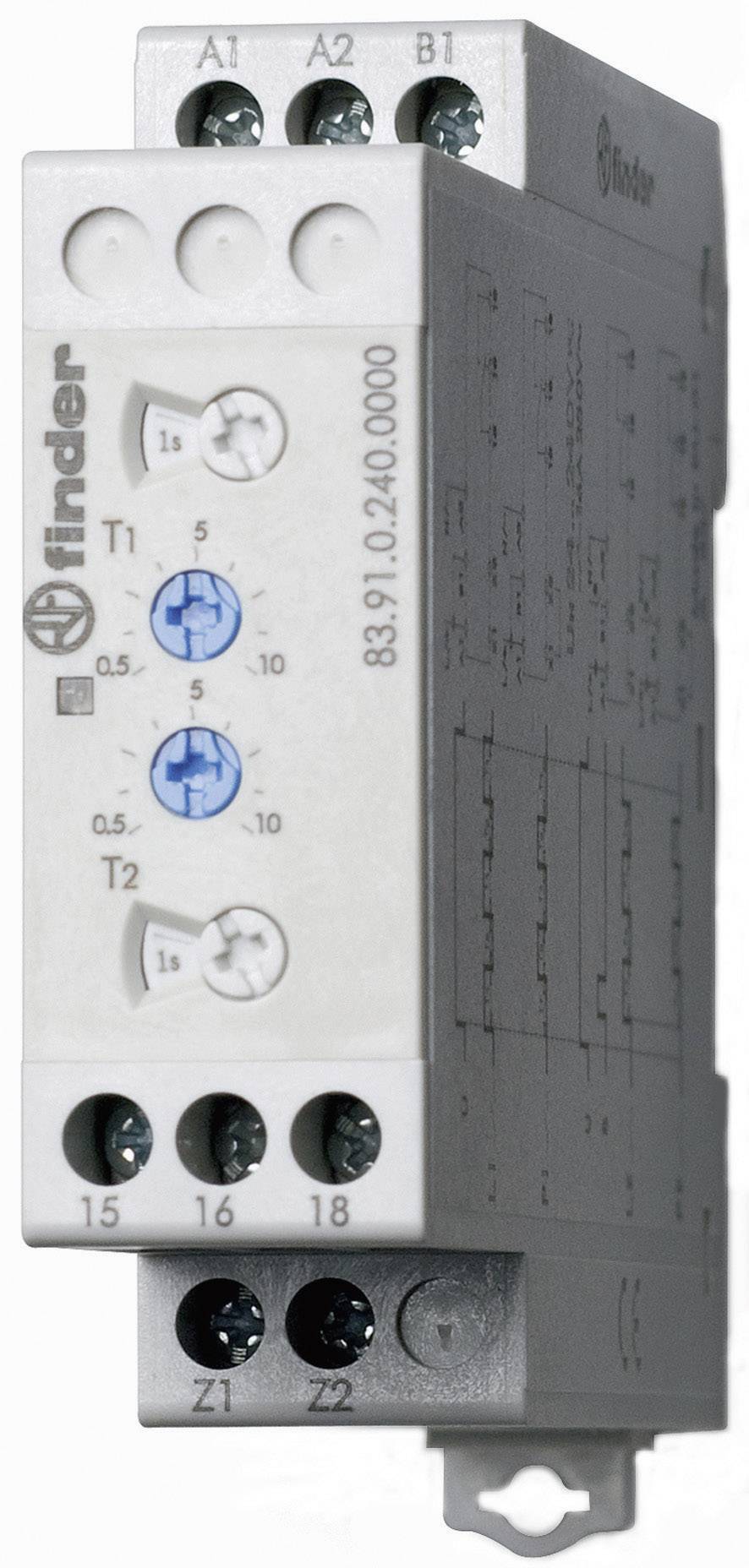 Relè temporizzato industriale Finder multifunzione 839102400000