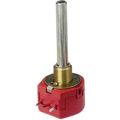 Interruttore metallico con fissaggio rosso, perno lungo e due morsetti di connessione, idoneo per dispositivi elettronici.
