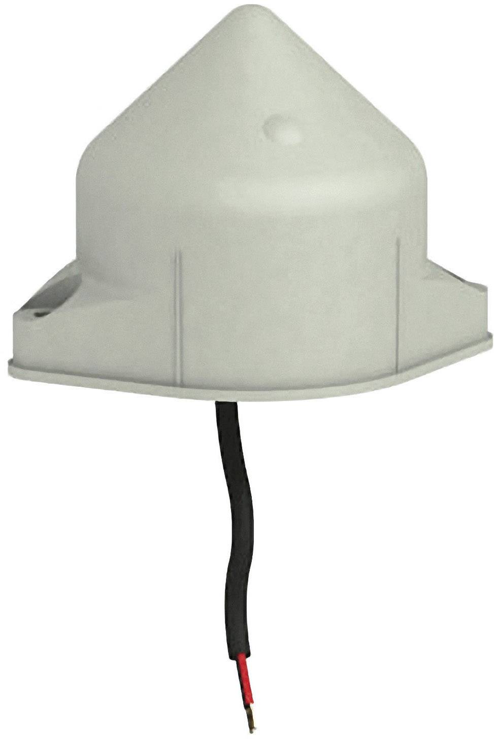 Un sensore bianco con sommità conica e cavo sporgente per il montaggio su veicoli o macchine per il rilevamento o il monitoraggio.