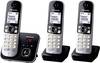 Panasonic KX-TG6823 Trio DECT, GAP Telefono cordless analogico Segreteria telefonica, Vivavoce Nero, Argento
