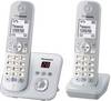 Panasonic KX-TG6822 Duo DECT, GAP Telefono cordless analogico Segreteria telefonica, Vivavoce Argento, Grigio