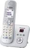 Panasonic KX-TG6821 DECT, GAP Telefono cordless analogico Segreteria telefonica, Vivavoce Argento, Grigio
