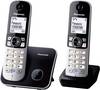 Panasonic KX-TG6812 Duo DECT, GAP Telefono cordless analogico Vivavoce Nero, Argento