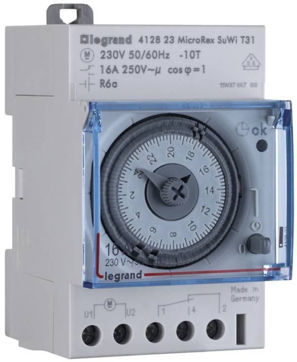 Legrand 412823 Timer per guida DIN analogico 230 V 4000 W