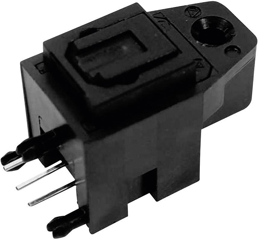 Un sensore elettrico nero, rettangolare, con tre piedini metallici per il collegamento, adatto all'utilizzo in dispositivi elettronici.