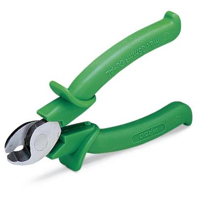Pinza tronchese verde con lame affilate e curve per il taglio preciso di cavi e fili.