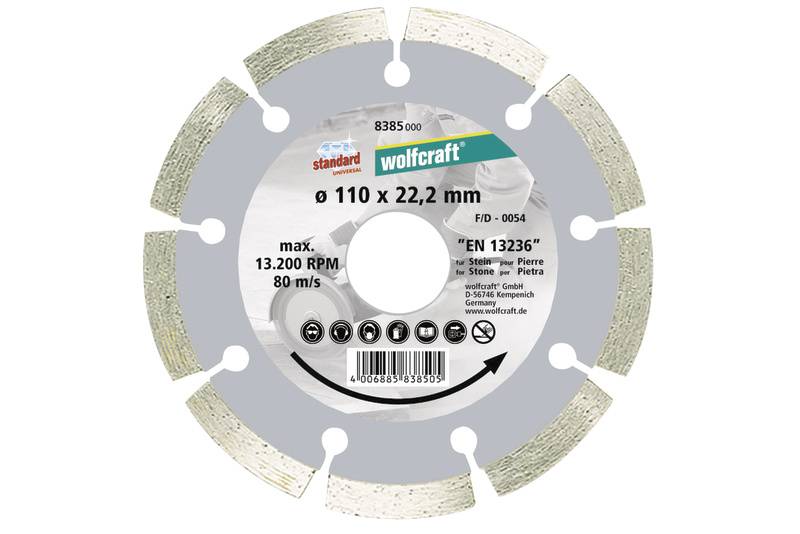 Disco Diamantato "Standard-Universal" Wolfcraft 8385000 diametro 110 mm