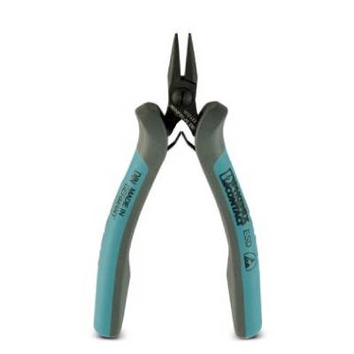 Una pinza blu e grigia con punte nere, adatta per applicazioni di elettrotecnica.