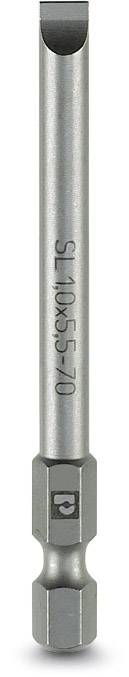 Un bit per cacciavite in argento con incisione 'SL 10,0 x 5,5-70', utilizzato per viti a taglio.