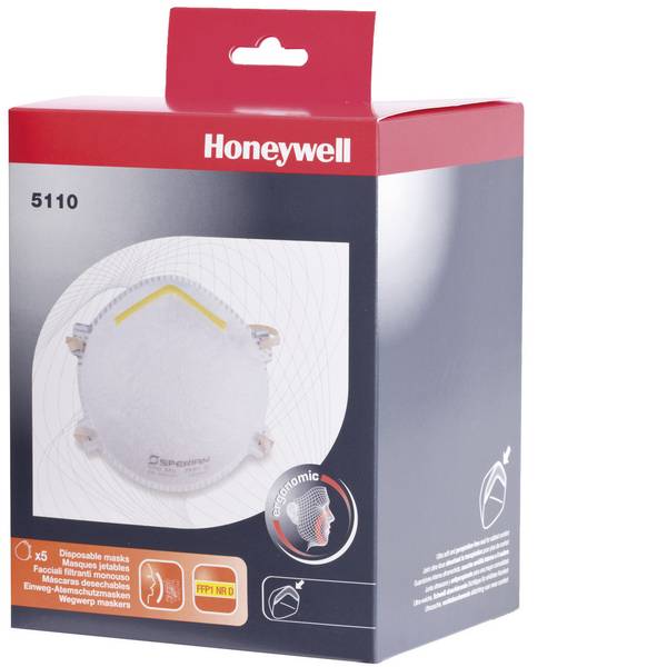 Maschere per polveri fini - Honeywell AIDC 5110 1030341 Mascherina antipolvere senza valvola FFP1 D 5 pz. - Maschere per polveri fini - Honeywell AIDC 5110 1030341 Mascherina antipolvere senza valvola FFP1 D 5 pz. -