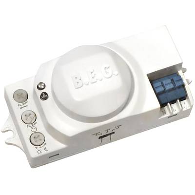 Sensore elettronico in custodia bianca con la scritta 'B.E.G.', dotato di diversi comandi e connessioni.