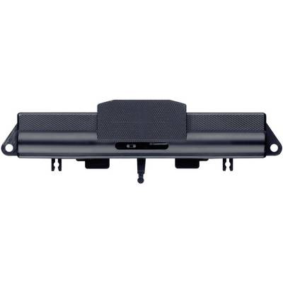 Batteria per laptop agli ioni di litio nera con due slot di montaggio e un interruttore scorrevole sul lato superiore, vista frontale.