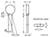 Disegno tecnico di un componente con vista principale e laterale. Le misure e le denominazioni sono indicate, mostra le dimensioni in millimetri.
