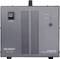 Alimentatore 'Voltcraft SPS 12/120' con interruttore, due indicatori LED per funzionamento e sovraccarico. Design rettangolare grigio.