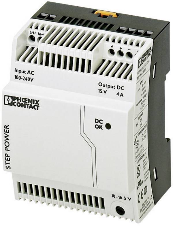 Phoenix Contact 2868619 Alimentatore per guida DIN  15 V/DC 4 A 60 W Num. uscite:1 x  Contenuto 1 pz.