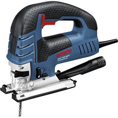 Sega alternativa elettrica blu e nera, marca Bosch, modello GST 150 BCE, per lavori professionali su legno e metallo.