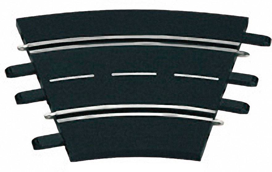 Decoro metallico nero con strisce curve e fissaggi laterali.