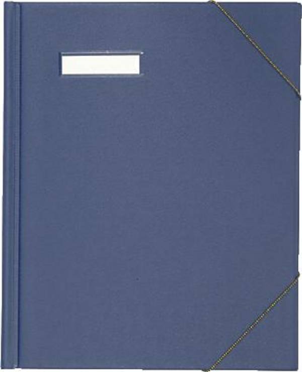 ELBA Umlaufmappe A4 aus PVC, mit Eckspannergummi, blau Beschriftungsfenster, Füllmenge ca. 300 Blatt (63430 BL)