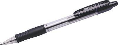 Penna a sfera retrattile Pilot SuperGrip - Punta rotonda da 1,0 mm - Corsa 0,27