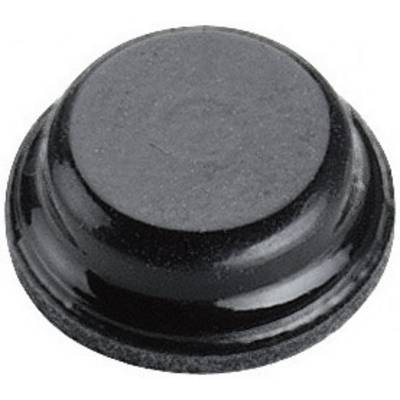 Cappuccio di copertura nero, rotondo, in plastica, comunemente utilizzato per proteggere o coprire viti e bulloni.