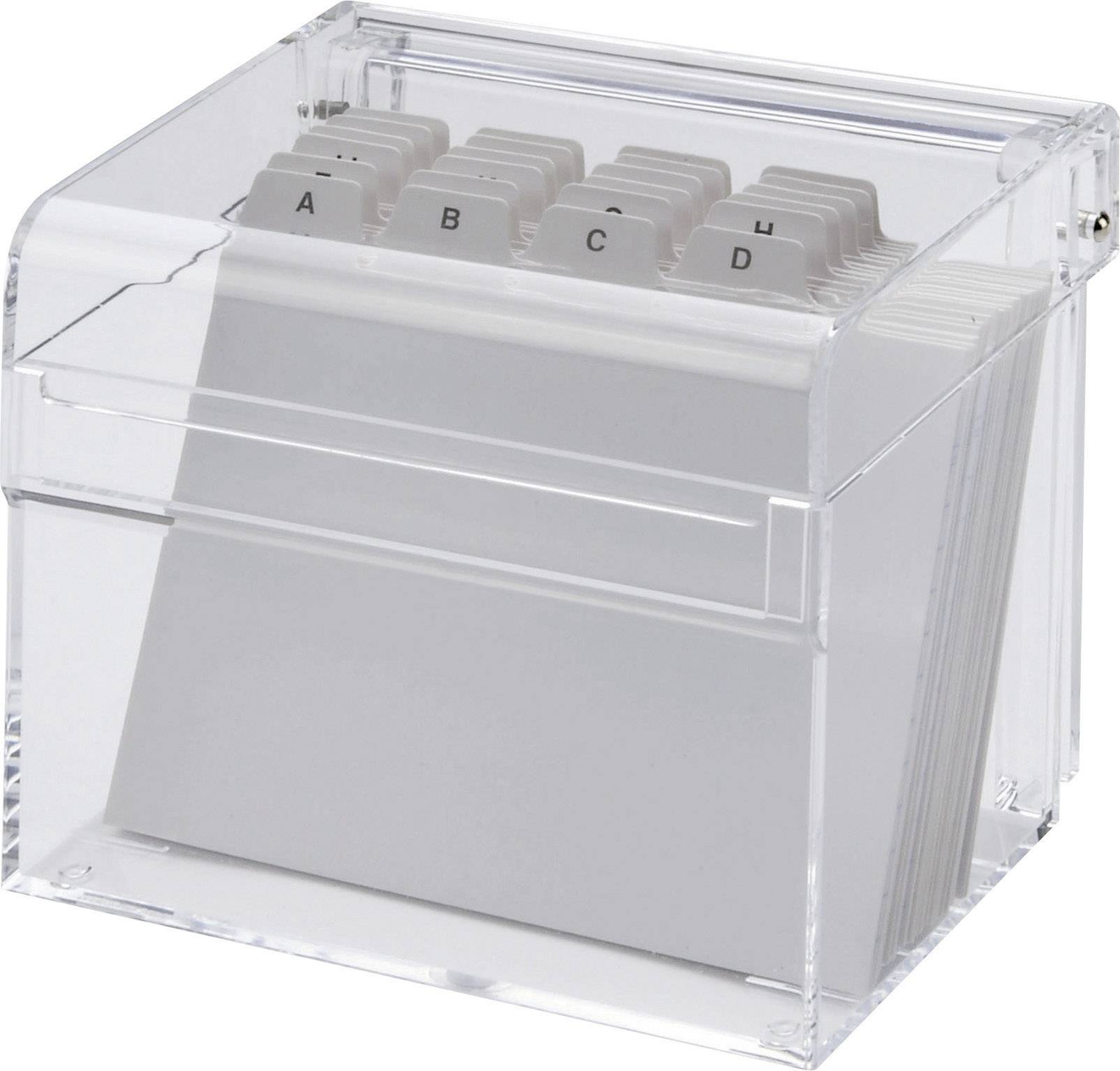 MAUL Acryl Karteikasten A6, glasklar inkl. 100 Karteikarten und A-Z-Register (19528-05)-0