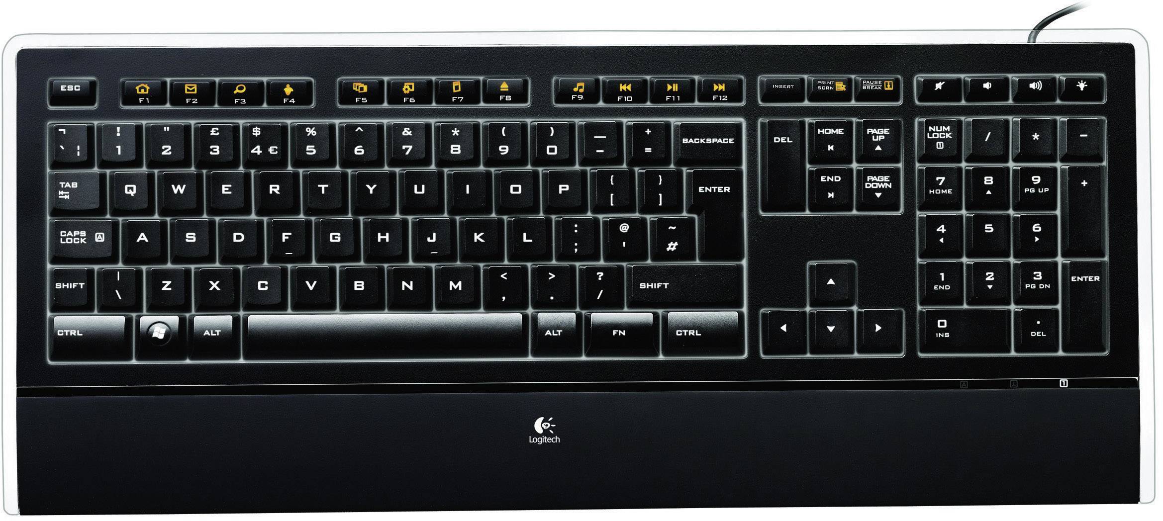 Logitech K740 Illuminated Keyboard USB Tastiera Tedesco, QWERTZ ...