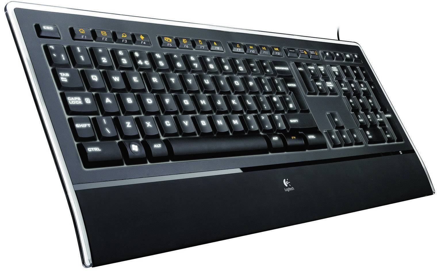 Logitech K740 Illuminated Keyboard USB Tastiera Tedesco, QWERTZ Nero Illuminato-3