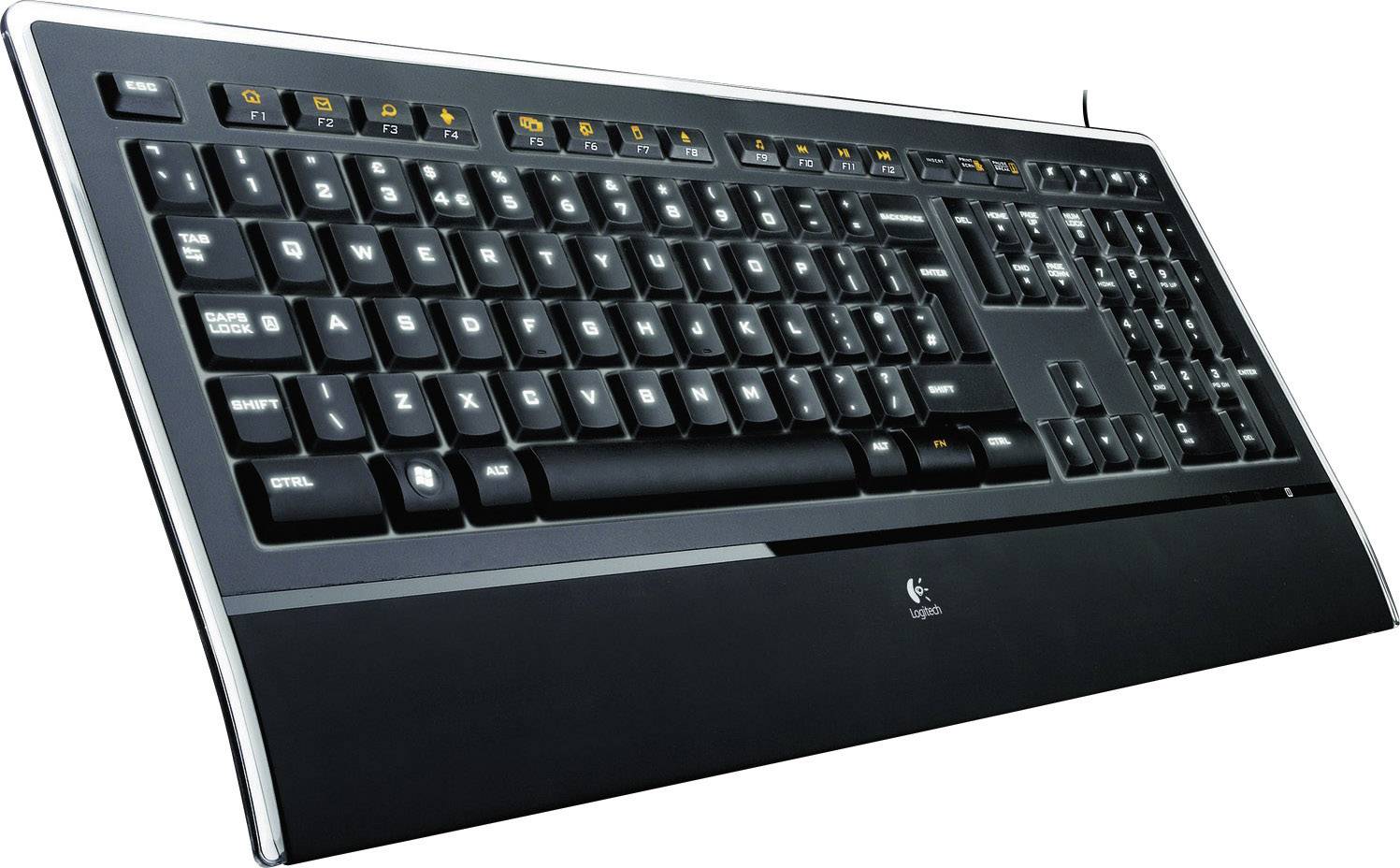 Logitech K740 Illuminated Keyboard USB Tastiera Tedesco, QWERTZ Nero Illuminato-4