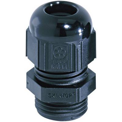 Un pressacavo nero con la scritta 'SKINTOP' sul bordo inferiore, del marchio Lapp Kabel.