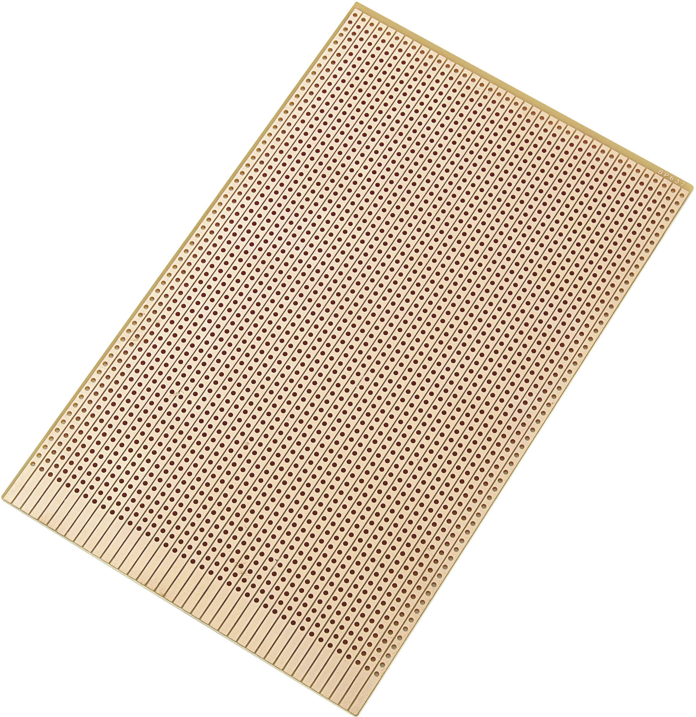 Scheda circuitale con matrice di fori per circuiti elettronici con layout quadrato e punti saldanti per il montaggio di componenti.