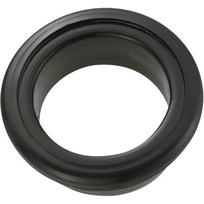 Un anello di gomma nero in forma cilindrica, simile a una guarnizione o a una rondella, su uno sfondo bianco.