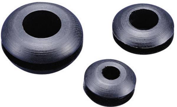 TRU COMPONENTS TC-GMR0603203 Passacavo aperta Ø (max.) 3 mm Spessore piastra (max.) 1.7 mm PVC Nero 100 pz.