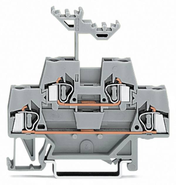 WAGO 280-519 Morsetto doppio passante 5 mm A molla Attribuzione: L Grigio 50 pz.