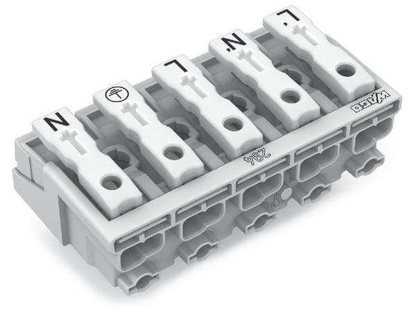 WAGO 294-5075 294-5075 Morsetto di alimentazione flessibile: - rigido: 0.5-1.5 mm² Numero Poli (num): 5 250 pz. Bianco