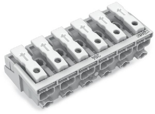 WAGO 294-4006 294-4006 Morsetto di alimentazione flessibile: - rigido: 0.5-1.5 mm² Numero Poli (num): 6 250 pz. Bianco