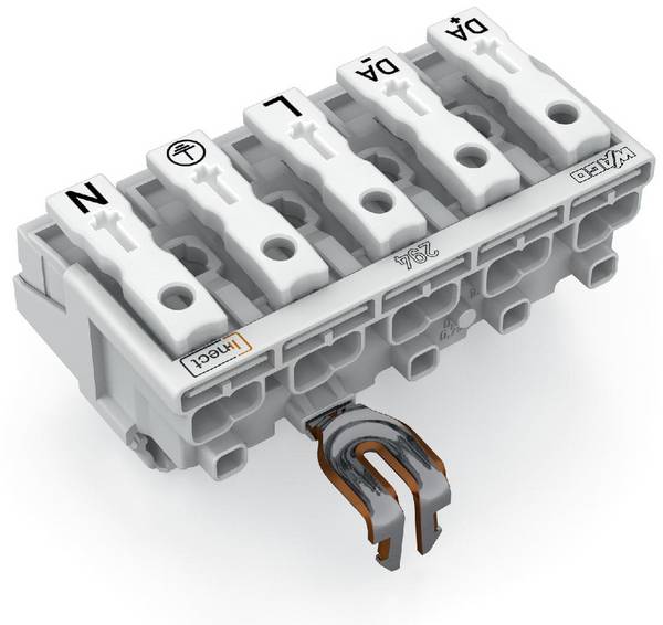 WAGO 294-8225 294-8225 Morsetto di alimentazione flessibile: - rigido: 0.5-2.5 mm² Numero Poli (num): 5 250 pz. Bianco