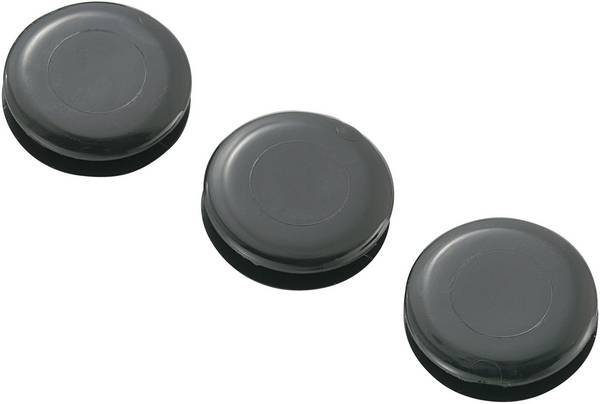 TRU COMPONENTS TC-GMCQR-1410203 Passacavo chiuso Ø (max.) 10.5 mm Spessore piastra (max.) 3.4 mm PVC Nero 100 pz.