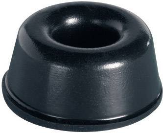 Un piede in gomma nero, a forma di cono, con un'apertura al centro. Utilizzato per l'ammortizzazione o come piedini per dispositivi.