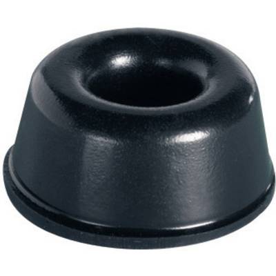 Un piede in gomma nero, a forma di cono, con un'apertura al centro. Utilizzato per l'ammortizzazione o come piedini per dispositivi.